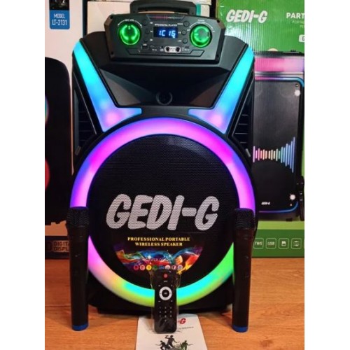 Портативна акумуляторна Bluetooth колонка Gedi-G GD-1506, 200 Вт, 1×15", висота 70 см, з 2 мікрофонами