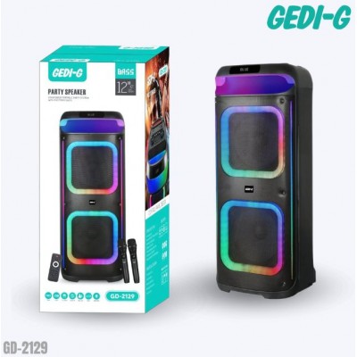 Портативна акумуляторна Bluetooth колонка Gedi-G GD-2129, 200 Вт, 2×12", висота 110 см, з 2 мікрофонами