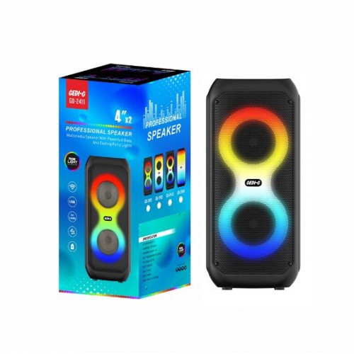 Портативна акумуляторна Bluetooth колонка Gedi-G GD-2413, 10 Вт, 2×4", висота 38 см