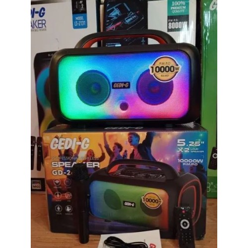 Портативна акумуляторна Bluetooth колонка Gedi-G GD-2609, 100 Вт, 2×5.25", висота 36 см, з 1 мікрофоном