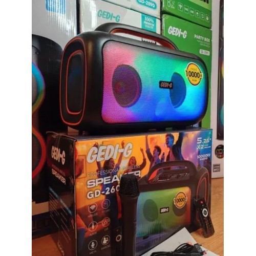 Портативна акумуляторна Bluetooth колонка Gedi-G GD-2609, 100 Вт, 2×5.25", висота 36 см, з 1 мікрофоном
