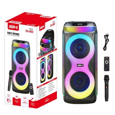 Портативна акумуляторна Bluetooth колонка Gedi-G GD-2822, 50 Вт, 2×8", висота 68 см, з 1 мікрофоном