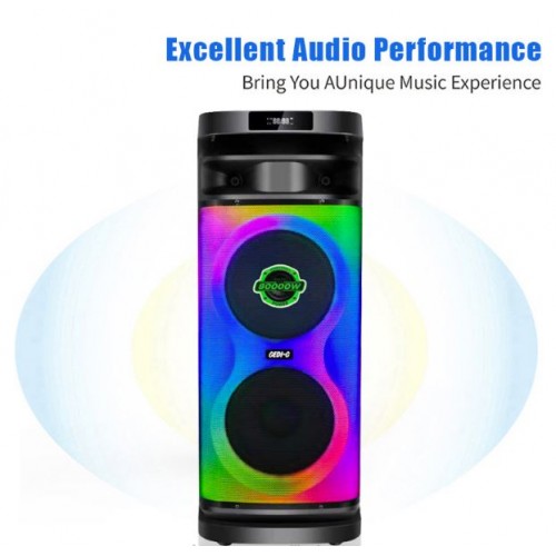 Портативна акумуляторна Bluetooth колонка Gedi-G GD-2858, 160 Вт, 2×8", висота 81 см, з 2 мікрофонами