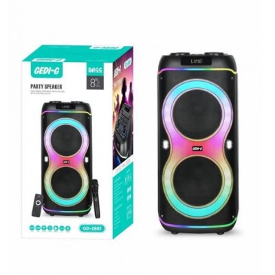 Портативна акумуляторна Bluetooth колонка Gedi-G GD-2881, 50 Вт, 2×8", висота 69 см, з 1 мікрофоном