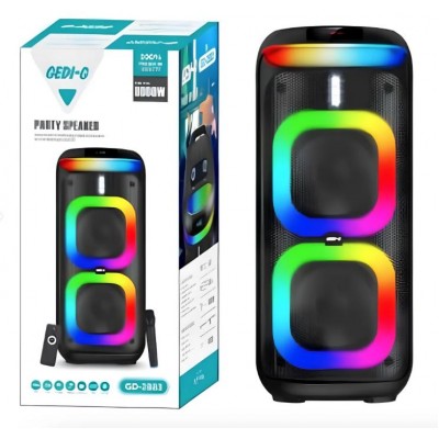 Портативна акумуляторна Bluetooth колонка Gedi-G GD-2883, 80 Вт, 2×15", висота 83 см, з 1 мікрофоном