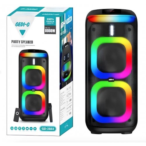 Портативна акумуляторна Bluetooth колонка Gedi-G GD-2883, 80 Вт, 2×15", висота 83 см, з 1 мікрофоном