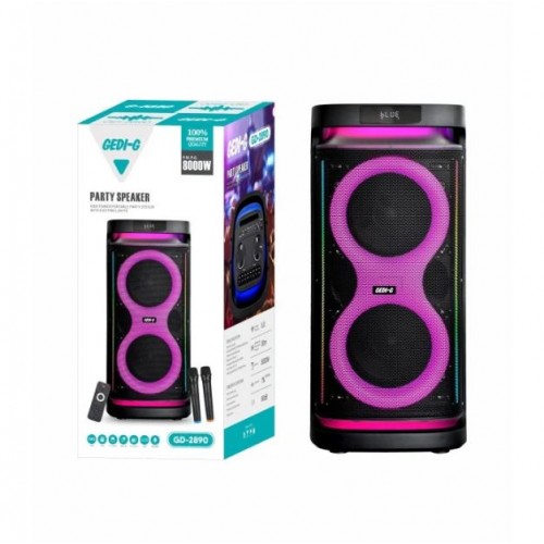 Портативна акумуляторна Bluetooth колонка Gedi-G GD-2890, 80 Вт, 2×8", висота 94 см, з 2 мікрофонами