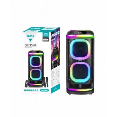 Портативна акумуляторна Bluetooth колонка Gedi-G GD-2891, 100 Вт, 2×8", висота 72 см, з 2 мікрофонами