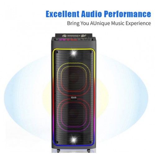 Портативна акумуляторна Bluetooth колонка Gedi-G GD-2898, 100 Вт, 2×8", висота 76 см, з 2 мікрофонами
