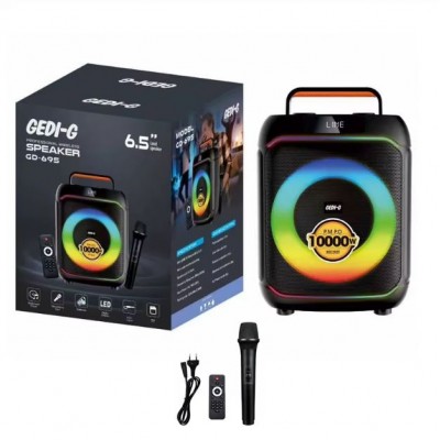 Портативна акумуляторна Bluetooth колонка Gedi-G GD-695, 30 Вт, 1×6.5", висота 42 см, з 1 мікрофоном