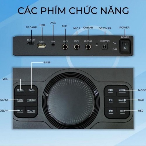 Портативна акумуляторна Bluetooth колонка Gedi-G GD-8512, 50 Вт, 2×8", висота 78 см, з 2 мікрофонами