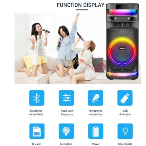 Портативна акумуляторна Bluetooth колонка Gedi-G GD-9005, 50 Вт, 1×8", висота 65 см, з 1 мікрофоном