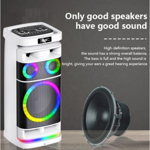 Портативна акумуляторна Bluetooth колонка Gedi-G GD-9012, 200 Вт, 2×12", висота 76.5 см, з 2 мікрофонами