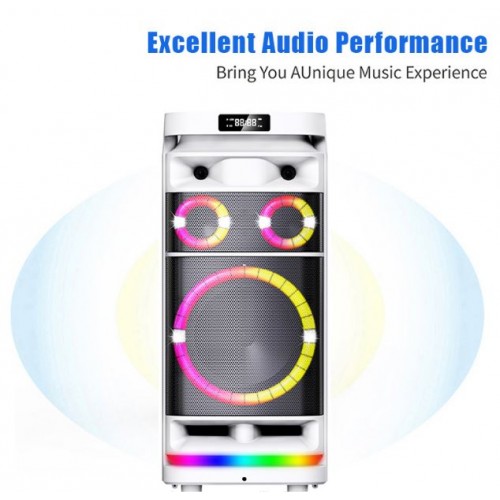 Портативна акумуляторна Bluetooth колонка Gedi-G GD-9012, 200 Вт, 2×12", висота 76.5 см, з 2 мікрофонами