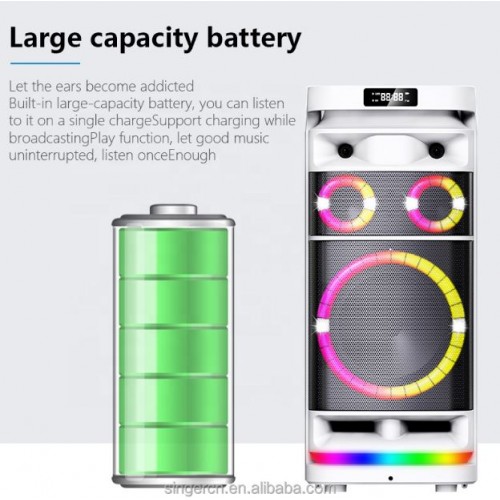 Портативна акумуляторна Bluetooth колонка Gedi-G GD-9012, 200 Вт, 2×12", висота 76.5 см, з 2 мікрофонами