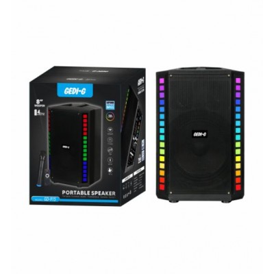 Портативна акумуляторна Bluetooth колонка Gedi-G GD-915, 40 Вт, 1×8", висота 36 см, з 1 мікрофоном