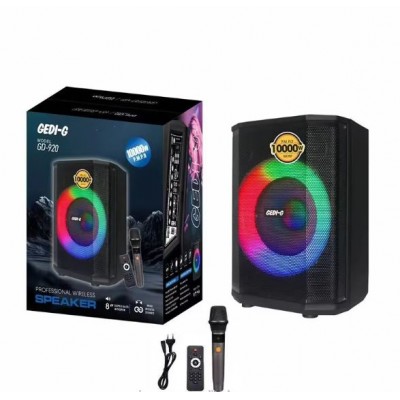 Портативна акумуляторна Bluetooth колонка Gedi-G GD-920, 40 Вт, 1×8", висота 41 см, з 1 мікрофоном