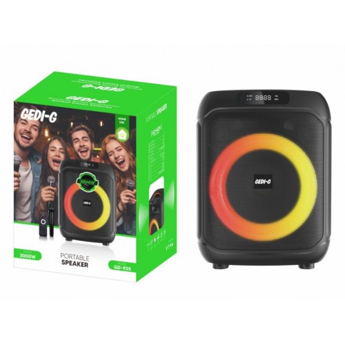 Портативна акумуляторна Bluetooth колонка Gedi-G GD-925, 30 Вт, 1×8", висота 40 см, з 1 мікрофоном
