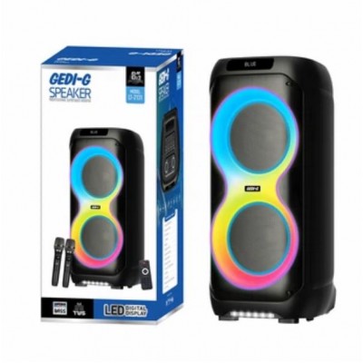Портативна акумуляторна Bluetooth колонка Gedi-G LT-2131, 60 Вт, 2×8", висота 84.7 см, з 2 мікрофонами