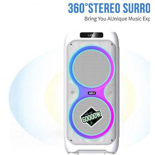 Портативна акумуляторна Bluetooth колонка Gedi-G LT-2231, 60 Вт, 2×8", висота 85 см, з 2 мікрофонами