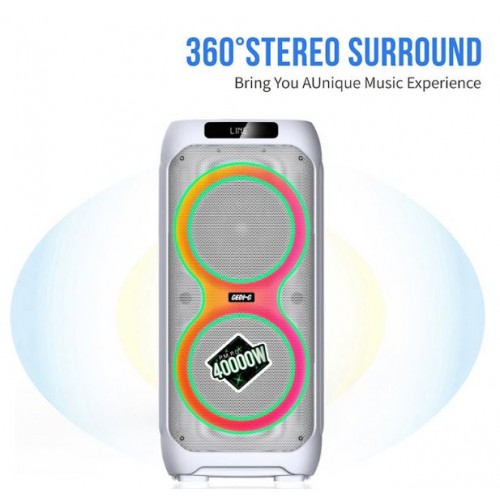 Портативна акумуляторна Bluetooth колонка Gedi-G LT-2232, 100 Вт, 2×10", висота 84 см, з 2 мікрофонами