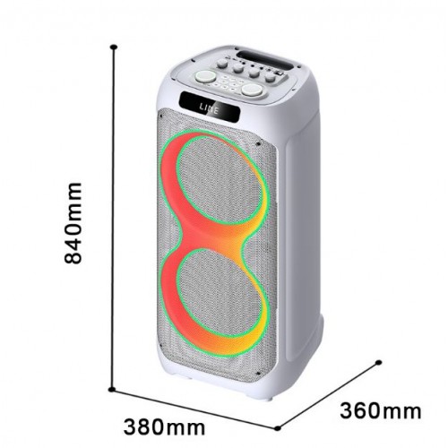 Портативна акумуляторна Bluetooth колонка Gedi-G LT-2232, 100 Вт, 2×10", висота 84 см, з 2 мікрофонами