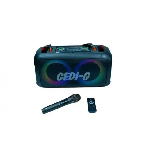 Портативна акумуляторна Bluetooth колонка Gedi-G LT-2637, 50 Вт, 2×6.5", висота 20 см, з 1 мікрофоном