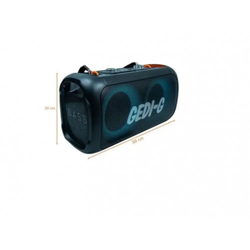 Портативна акумуляторна Bluetooth колонка Gedi-G LT-2637, 50 Вт, 2×6.5", висота 20 см, з 1 мікрофоном