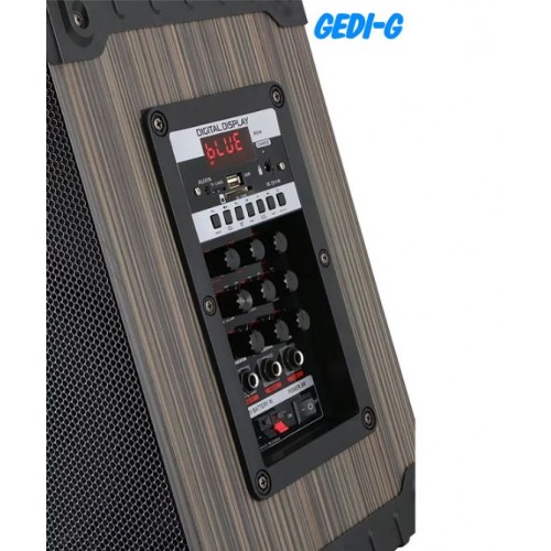 Портативна акумуляторна Bluetooth колонка Gedi-G LT-912, 50 Вт, 2×8", висота 60 см, з 2 мікрофонами