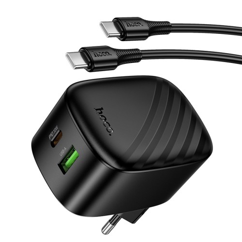 Мережевий зарядний пристрій Hoco CS102A folding PD30W+QC3.0 Type-C to Type-C